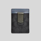 Coach Boxed 3 In 1 Card Case Gift Set In Colorblock Signature Canvas Charcoal/Denim CF341