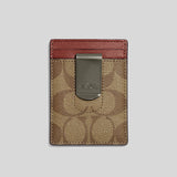 Coach Boxed 3 In 1 Card Case Gift Set In Colorblock Signature Canvas Khaki/Terracotta CF341