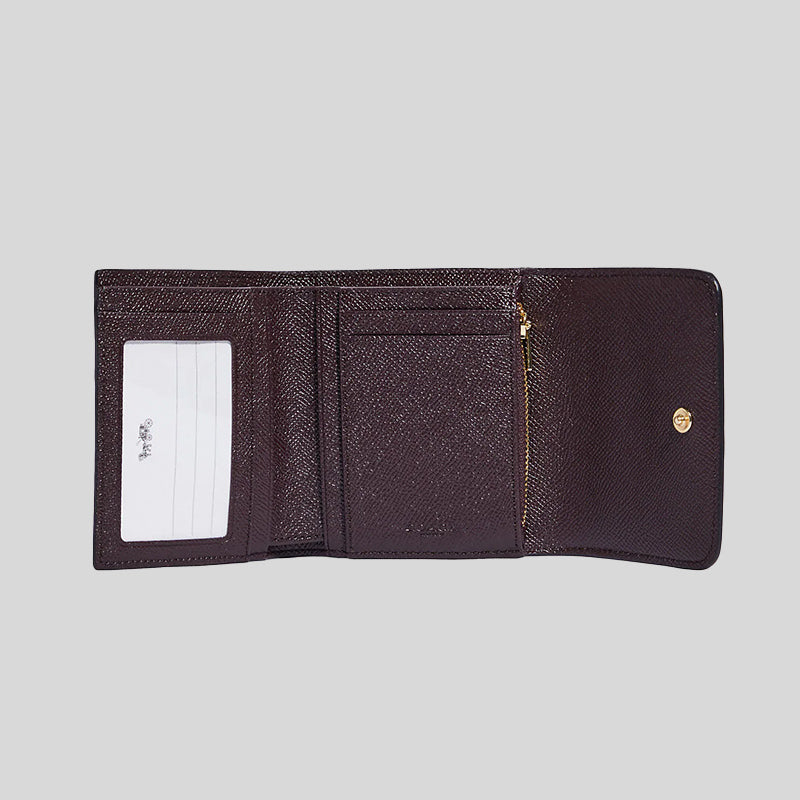 Coach Small Trifold Wallet Black CF427