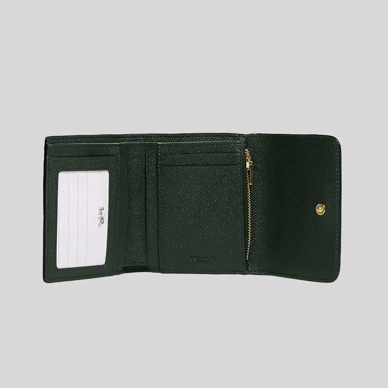 Coach Small Trifold Wallet Amazon Green CF427