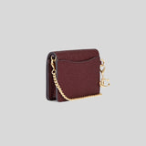 Coach Boxed Mini Wallet On A Chain Black Cherry CF469
