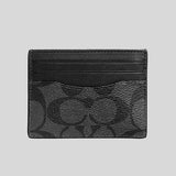 Coach Slim Card Case In Signature Canvas Black F58110