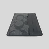 Coach Slim Card Case In Signature Canvas Black F58110