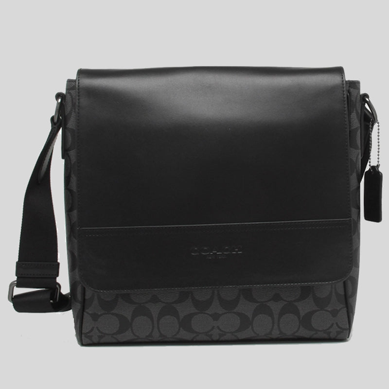 Coach Men's Houston Map Bag In Signature Canvas (F73339) BlackCoach Men's Houston Map Bag In Signature Canvas Black 573