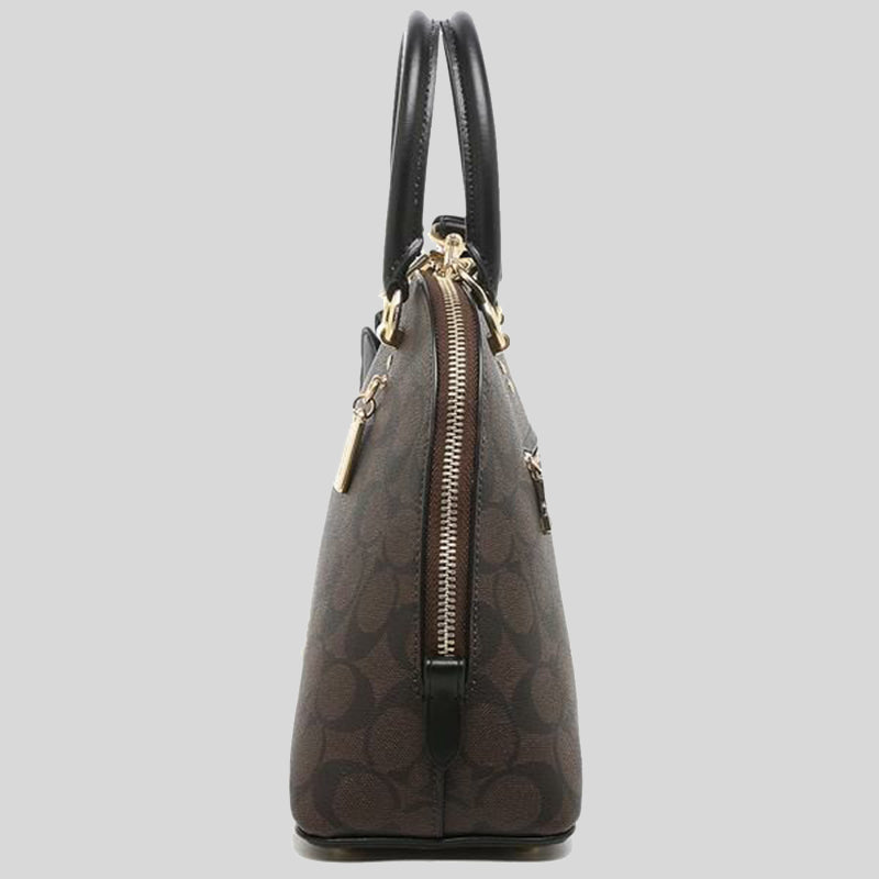 Coach Katy Satchel In Signature Canvas 2558 Brown Black