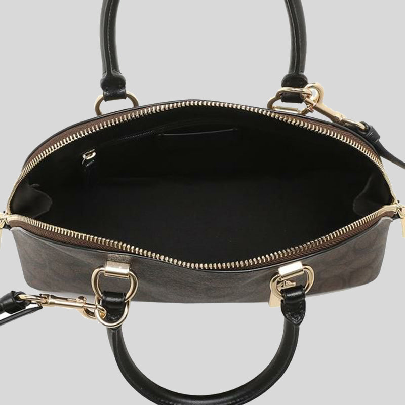 Coach Katy Satchel In Signature Canvas 2558 Brown Black