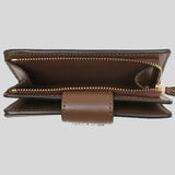 COACH Medium Corner Zip Wallet In Signature Canvas C0082 Khaki Saddle