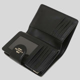 Coach Medium Corner Zip Wallet In Signature Canvas Khaki Black C0082