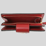 Coach Medium Corner Zip Wallet In Signature Canvas C0082 Dark Brown Red