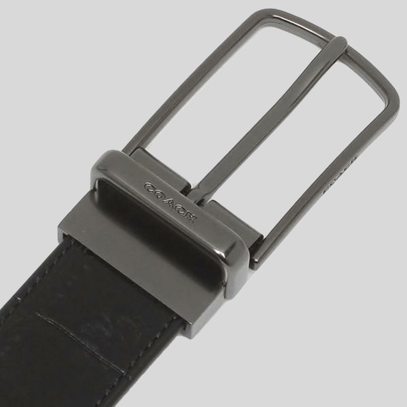 Coach Skinny Buckle Cut-To-Size Reversible Dress Belt, 32mm Black