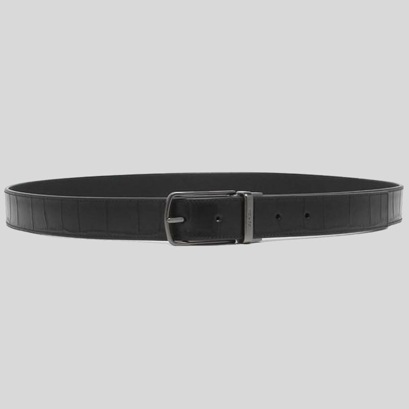 Coach Skinny Buckle Cut-To-Size Reversible Dress Belt, 32mm Black