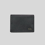 Salvatore Ferragamo Men's Calf Leather Business Card Holder Black 0753000 lussocitt lusso citta