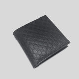 GUCCI Men's Black Microguccissima GG Logo Leather Bifold Wallet With Coin Pocket 150413