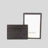 Gucci Unisex Signature Leather Card Holder Black 233166 lussocitta lusso citta