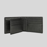GUCCI Men's Black Microguccissima GG Logo Leather Bifold Wallet With Removable Card Holder 333042