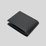 GUCCI Men's Black Microguccissima GG Logo Leather Bifold Wallet With Removable Card Holder 333042