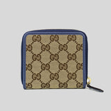Gucci Women's Signature GG Small Bifold Wallet Blue 346056