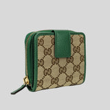 Gucci Women's Signature GG Small Bifold Wallet Green 346056