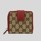 Gucci Women's Signature GG Small Bifold Wallet Red 346056
