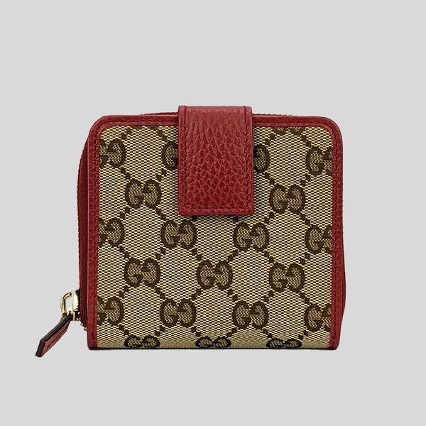 Gucci Women's Signature GG Small Bifold Wallet Red 346056