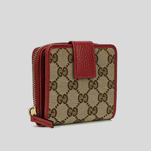 Gucci Women's Signature GG Small Bifold Wallet Red 346056