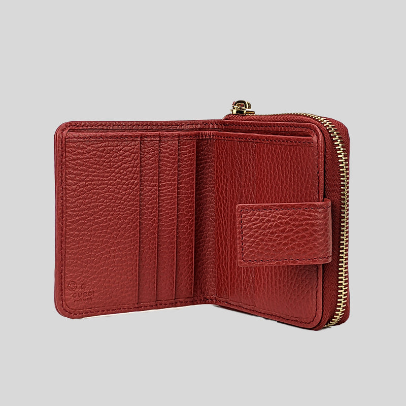 Gucci Women's Signature GG Small Bifold Wallet Red 346056