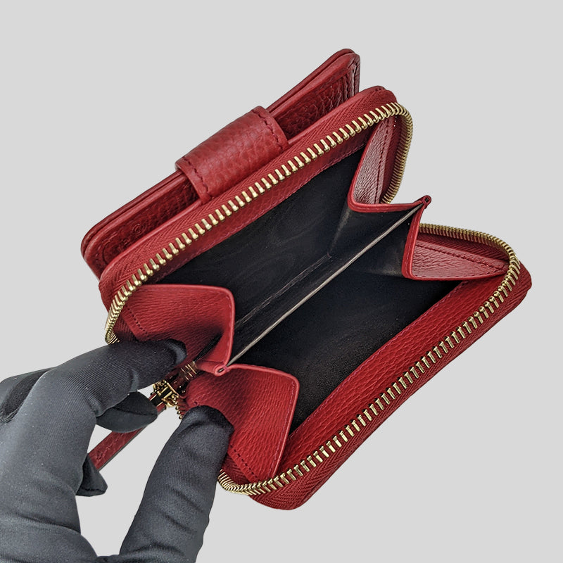 Gucci Women's Signature GG Small Bifold Wallet Red 346056
