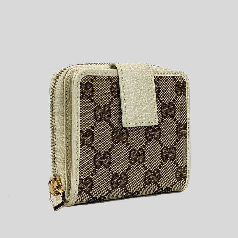 Gucci Women's Signature GG Small Bifold Wallet White 346056