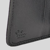 GUCCI Micro GG Guccissima Leather Small Bifold Wallet Black 449395