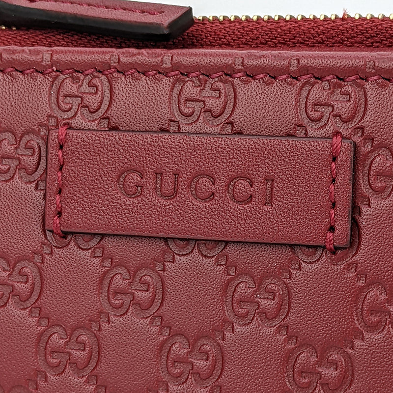 GUCCI Micro GG Guccissima Leather Small Bifold Wallet Red 510318
