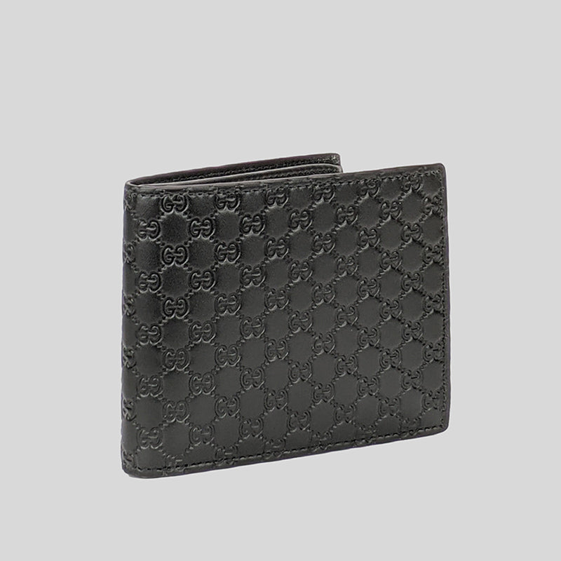 GUCCI Black MicroGuccissima Leather Bi-Fold Signature Wallet