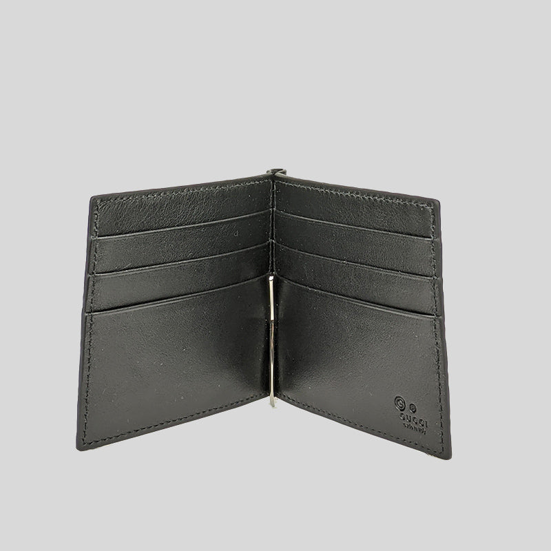 Gucci Unisex Microguccissima GG Black Money Clip Wallet 544478 