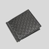 GUCCI Mens Microguccissima GG Acero Money Clip Wallet Black 544478