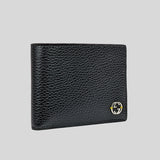 GUCCI Men's Interlock GG Logo Leather Bifold Wallet With ID Slot Black/Yellow 610465