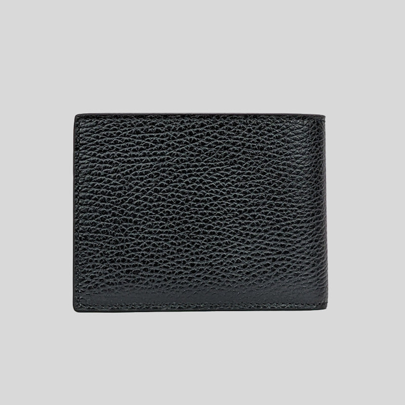 GUCCI Men's Interlock GG Logo Leather Bifold Wallet With ID Slot Black/Yellow 610465