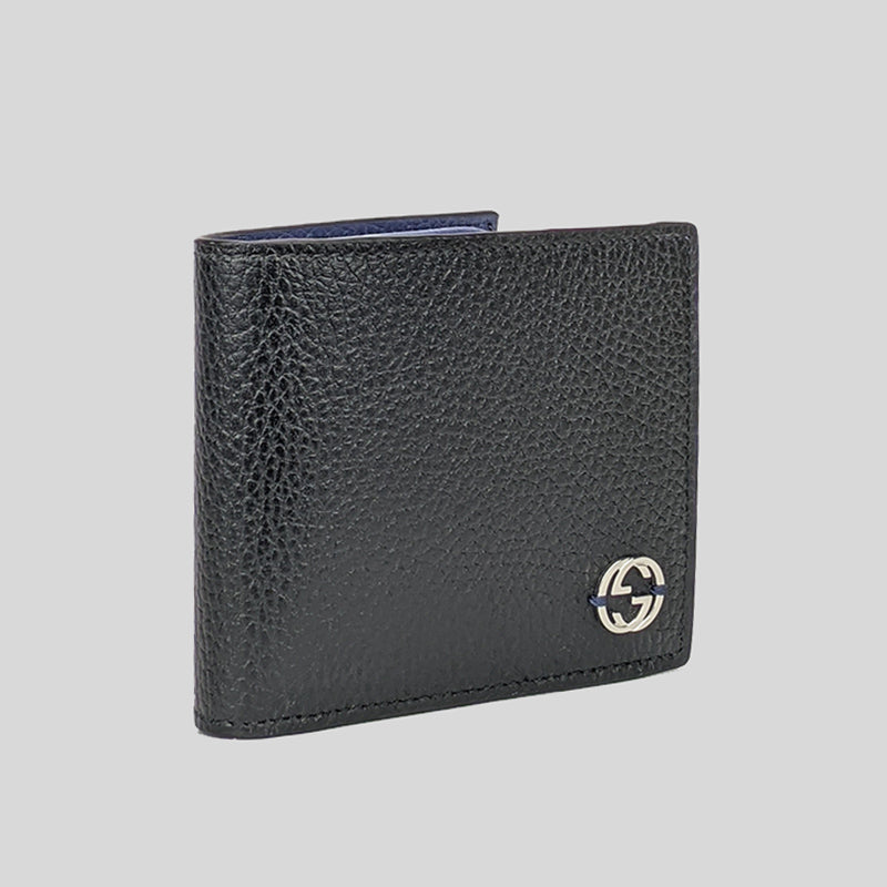 GG embossed coin wallet in Black Leather