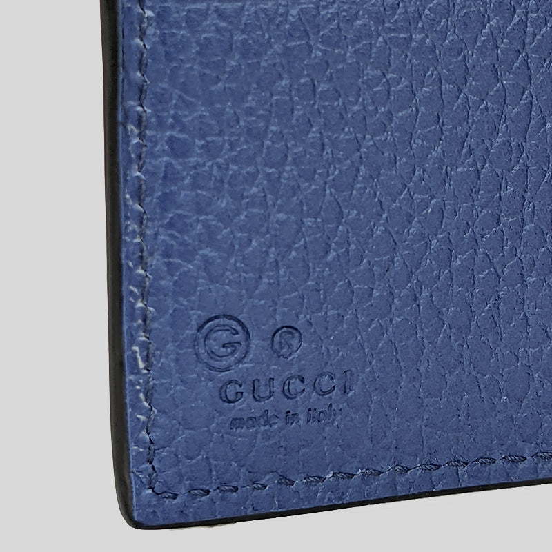 Gucci Interlocked GG Bifold Wallet Black/Blue in Leather - US