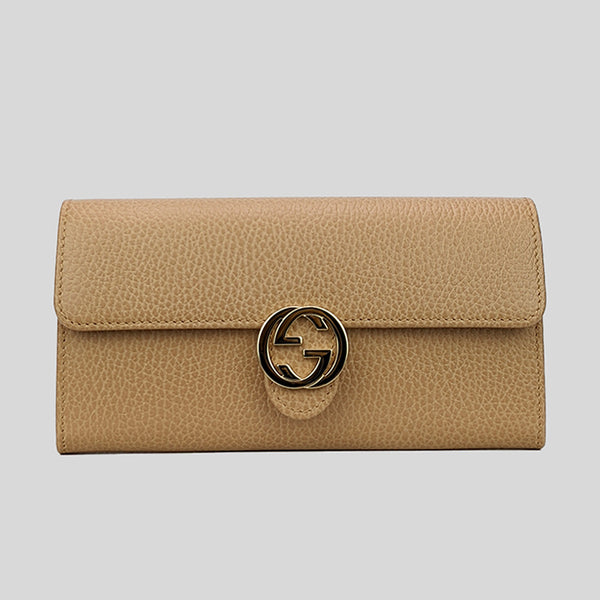 GUCCI Icon GG Interlocking Wallet Beige 615524