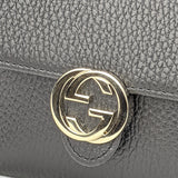 GUCCI Interlock GG Bifold Leather Wallet Black 615525
