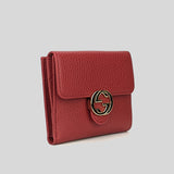 Gucci Interlock GG Bifold Leather Wallet Red 615525