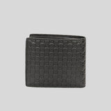 GUCCI Men's Black Microguccissima GG Logo Leather Bifold Wallet 260987