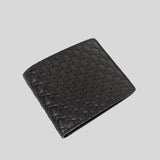GUCCI Men's Black Microguccissima GG Logo Leather Bifold Wallet 260987