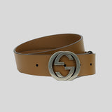 GUCCI Leather belt with interlocking G Brown 546389 ussocitta lusso citta