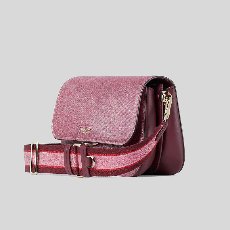 Kate Spade Buddie Glitter Striped Medium Shoulder Bag Pink Multi K5424
