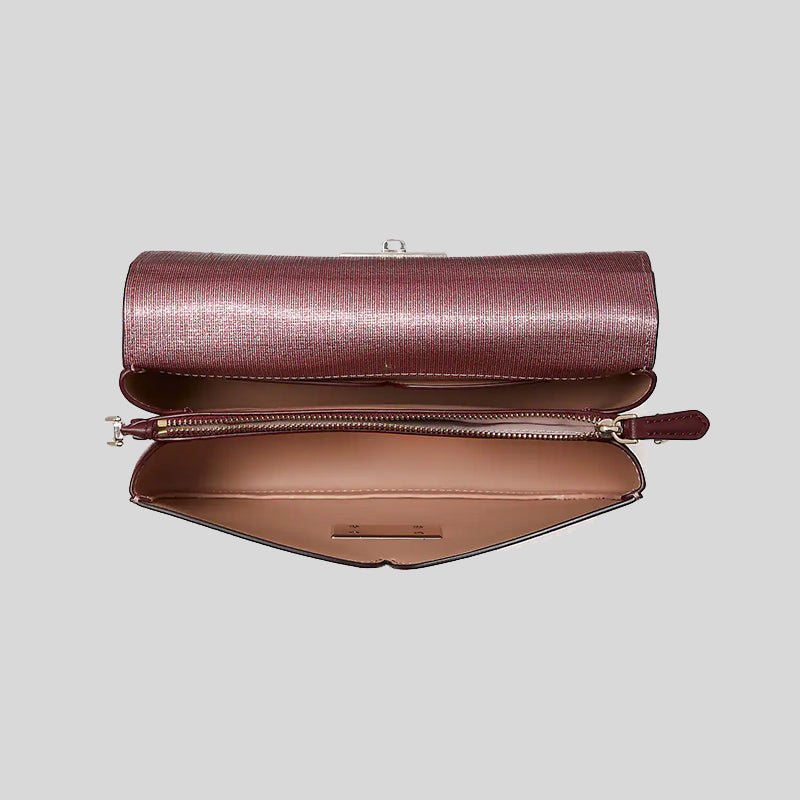 Kate Spade Buddie Glitter Striped Medium Shoulder Bag Pink Multi K5424