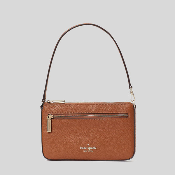 Kate Spade Leila Pebbled Leather Convertible Wristlet Warm Ginger K6088