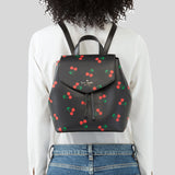 Kate Spade Lizzie Medium Flap Backpack Black Multi K6390