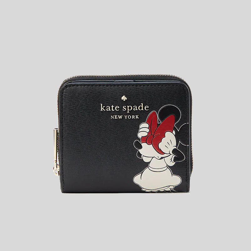 Disney X Kate Spade New York Minnie Mouse Zip Around Wallet Black Multi K9326