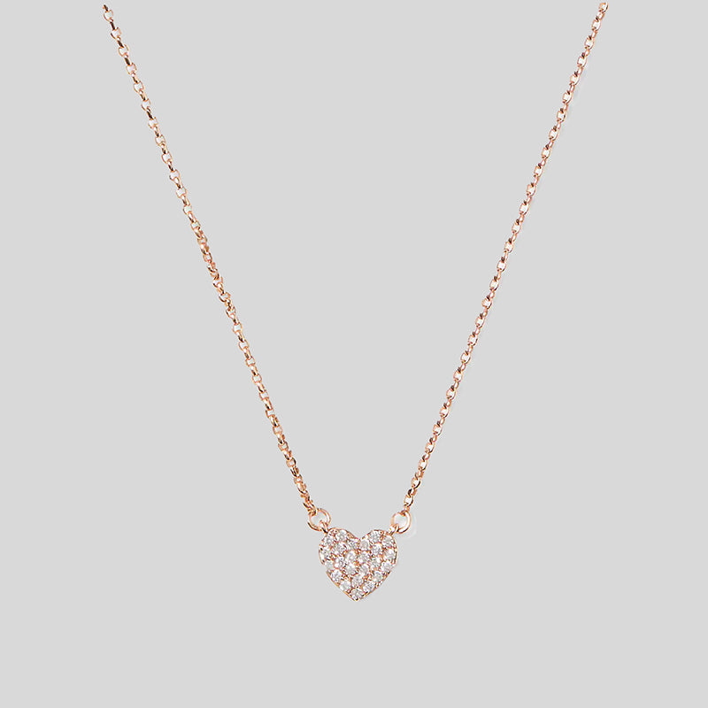 Kate Spade Yours Truly Pave Heart Mini Pendant Rose Gold O0R00150