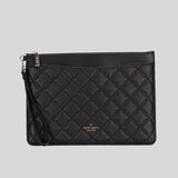 Kate Spade Natalia Large Quilted Leather Zip Pouch Black K7017